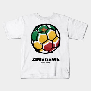 Zimbabwe Football Country Flag Kids T-Shirt